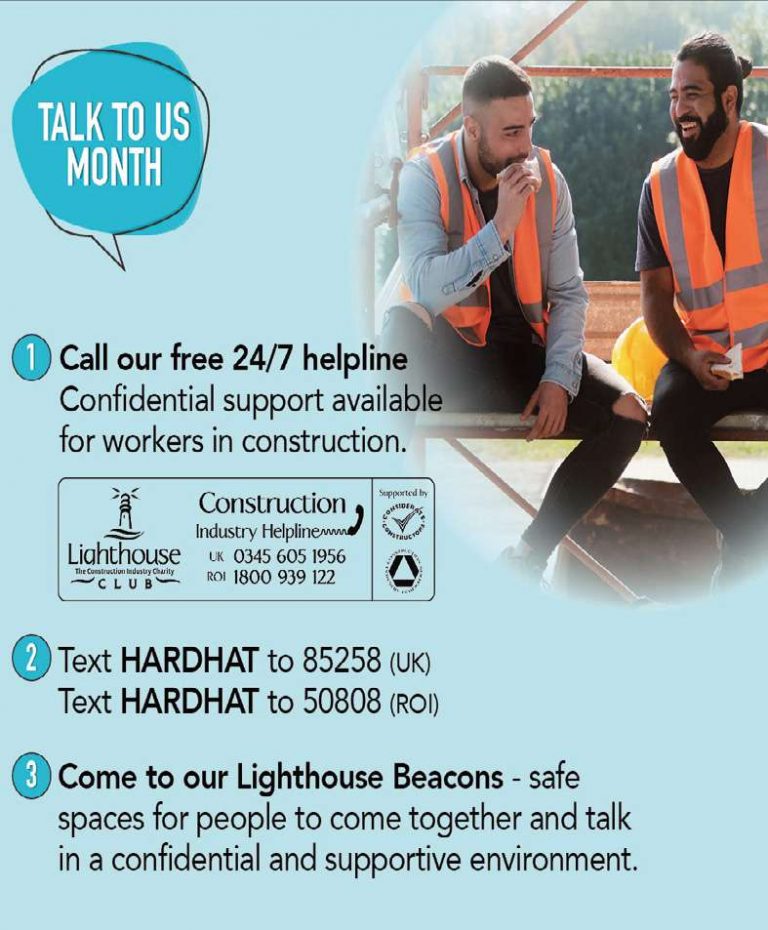 LIGHTHOUSE CONSTRUCTION CHARITY URGES “TALK TO US”